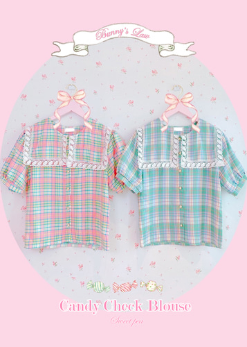 Candy Check Blouse (2color)