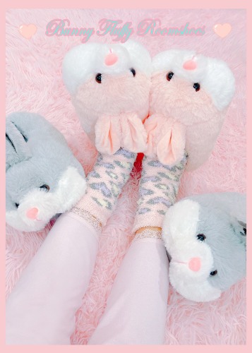 Bunny Fluffy Room Shoes (2color)
