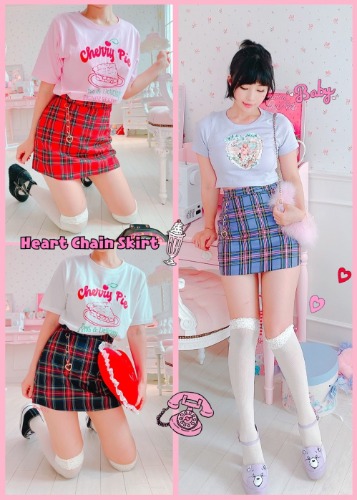 Heart Chain Skirt (3color,2size)