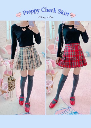 Preppy Check Skirt (2color)