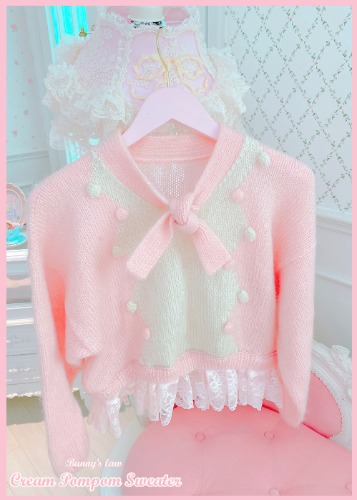 Cream Pompom Sweater