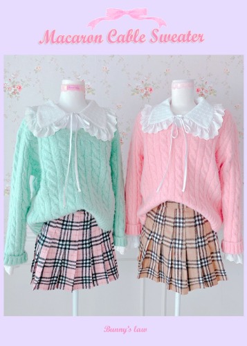 Macaron Cable Sweater (2color)