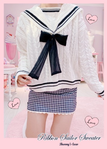 Ribbon Sailor Sweater