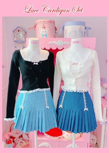 Lace Cardigan Set (2color)